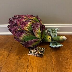John Derian x Target Decorative Artichoke pillow in Purple and Green